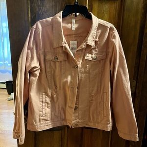 Mia & Tees denim jacket blush pink NWT